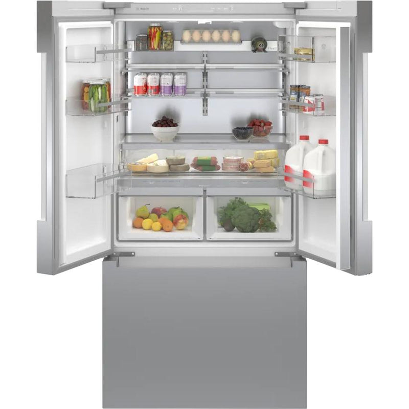 Bosch 36-inch, 20.8 cu.ft. Counter-Depth French 3-Door Refrigerator with FarmFresh System™ B36CT81ENS IMAGE 3