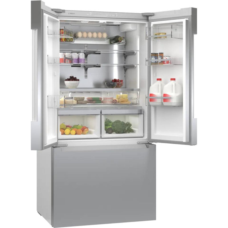 Bosch 36-inch, 20.8 cu.ft. Counter-Depth French 3-Door Refrigerator with FarmFresh System™ B36CT81ENS IMAGE 4