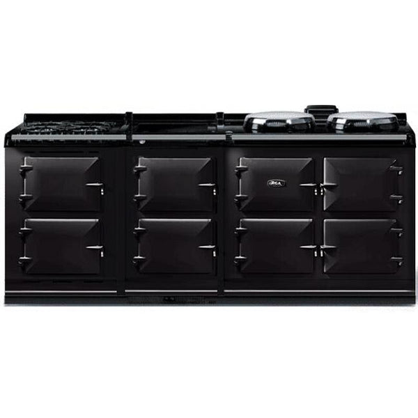 AGA 83in eR7 210 Classic Electric Range with Hotcupboard & Dual Fuel Module AER7783WGLPBLK IMAGE 1