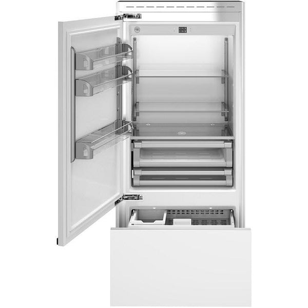 Bertazzoni 36-inch, 19.6 cu. ft. Built-in Bottom Freezer Refrigerator with Digital Display REF36BMBIPLT IMAGE 1