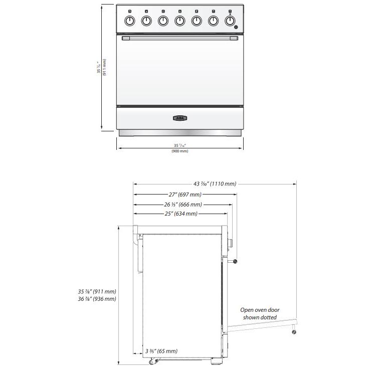 AGA 36-inch Mercury Induction Range with True European Twin Fan Convection AMC36IN-IND IMAGE 2