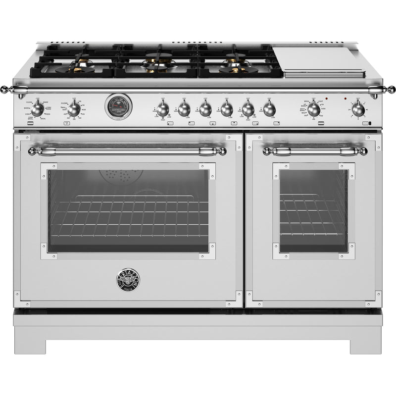 Bertazzoni 48-inch Freestanding Dual Fuel Range HER486BTFEPXT IMAGE 1