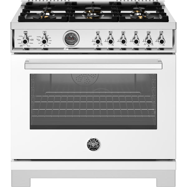 Bertazzoni 36-inch Freestanding Dual-Fuel Range PRO366BCFEPBIT IMAGE 1