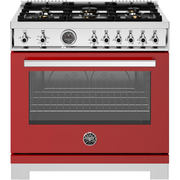 Bertazzoni 36-inch Freestanding Gas Range PRO366BCFGMROT IMAGE 1