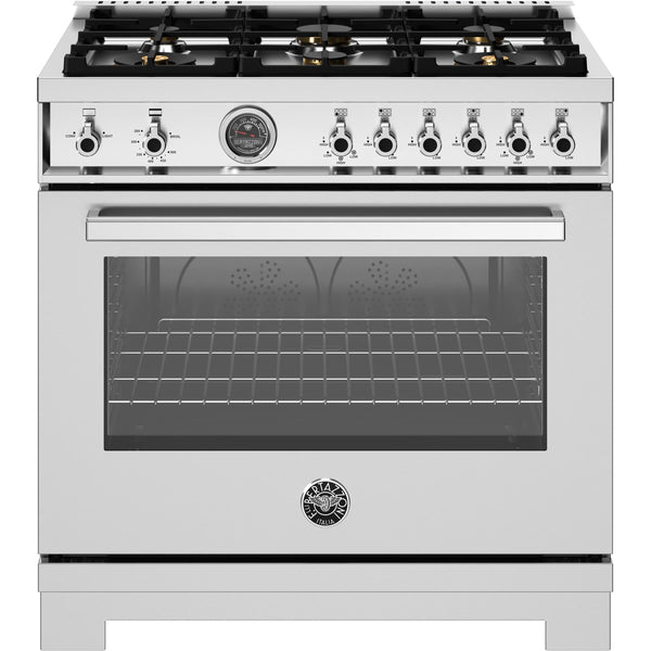 Bertazzoni 36-inch Freestanding Gas Range PRO366BCFGMXTLP IMAGE 1