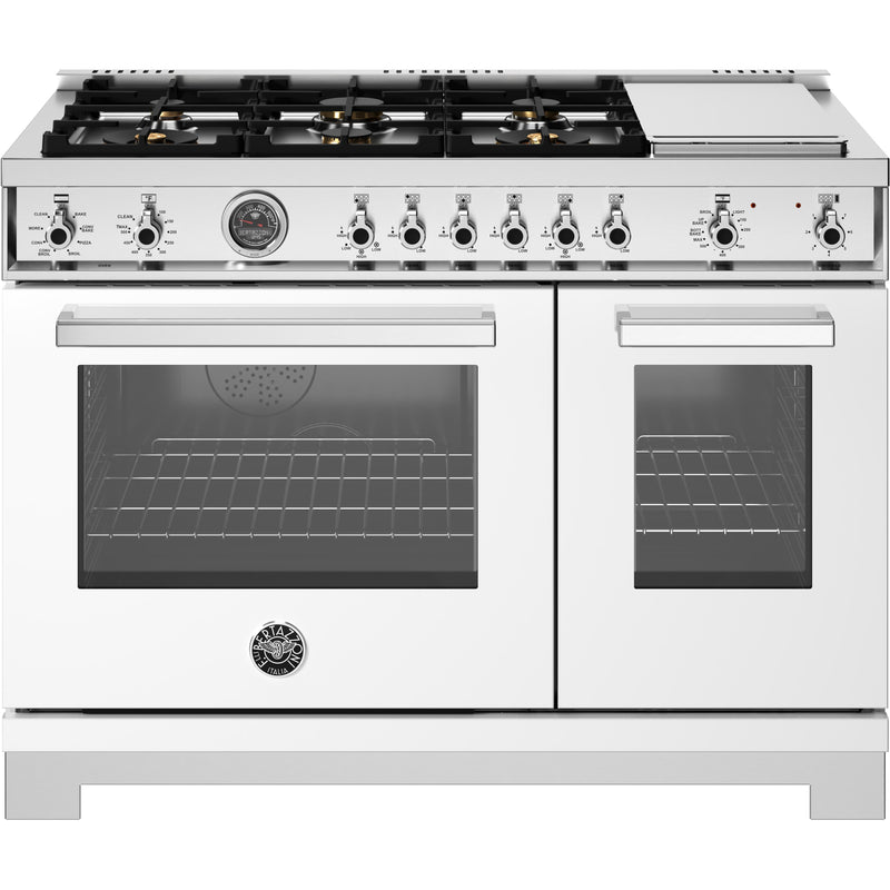 Bertazzoni 48-inch Freestanding Dual-Fuel Range PRO486BTFEPBIT IMAGE 1