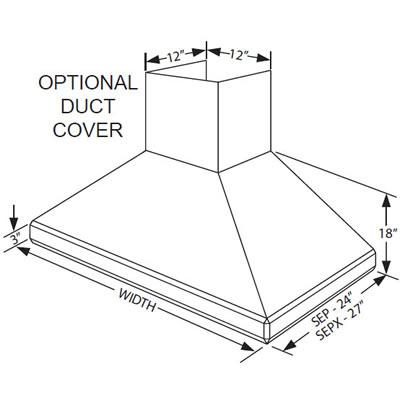Vent-A-Hood 36-inch Wall Mount Range Hood SEPH18-236SS IMAGE 2