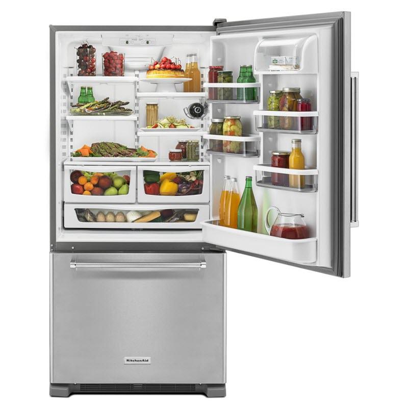 KitchenAid Refrigerators - Bottom Freezer Right Hinge Bottom Mount 19 Cu Ft  - KRBR109ESS