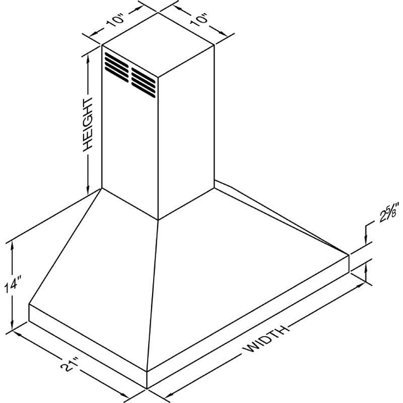 Vent-A-Hood 36-inch Wall Mount Range Hood PDAH14-K36SS IMAGE 3