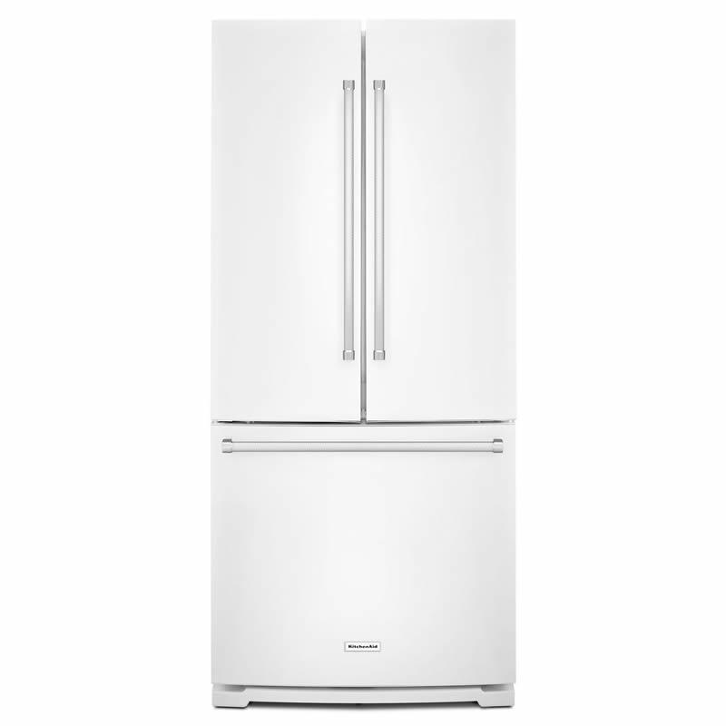 KitchenAid 30-inch, 19.7 cu. ft. French 3-Door Refrigerator with Ice and Water KRFF300EWH IMAGE 1