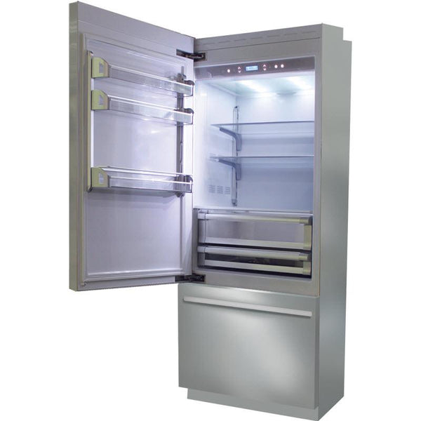 Fhiaba 30-inch, 15.5 cu. ft. Counter-Depth Bottom Freezer Refrigerator BKI30B-LS IMAGE 1