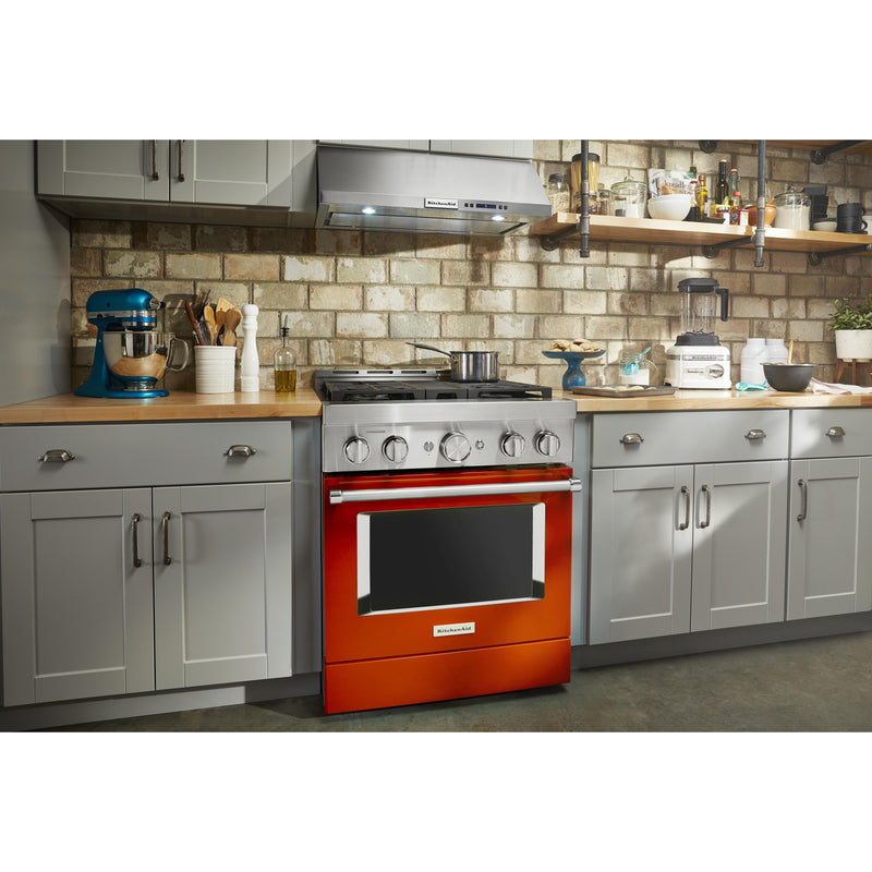 KitchenAid 30-inch Freestanding Gas Range with Even-Heat™ True Convection KFGC500JSC IMAGE 2