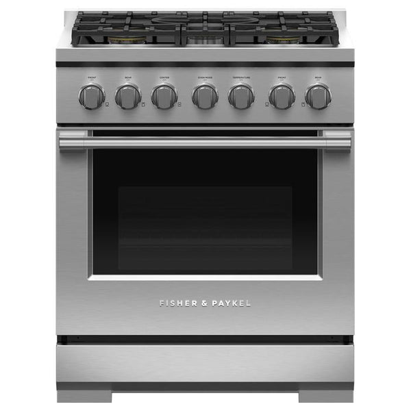 Fisher & Paykel 30-inch Freestanding Gas Range with Dual Flow Burners™ RGV3-305-N IMAGE 1